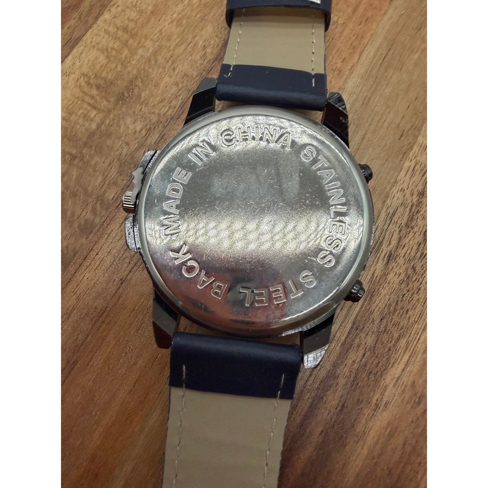 Nanxi 7416 Mens Watch Blue Dial Black Case Navy Embossed Strap 0457 - Picture 5 of 5